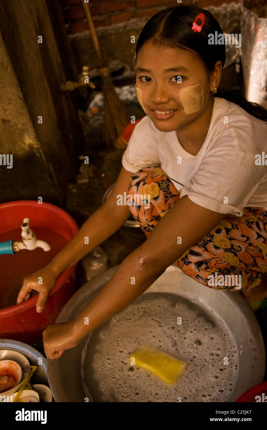 Candid Portrait of a Burmese person Stock Photo