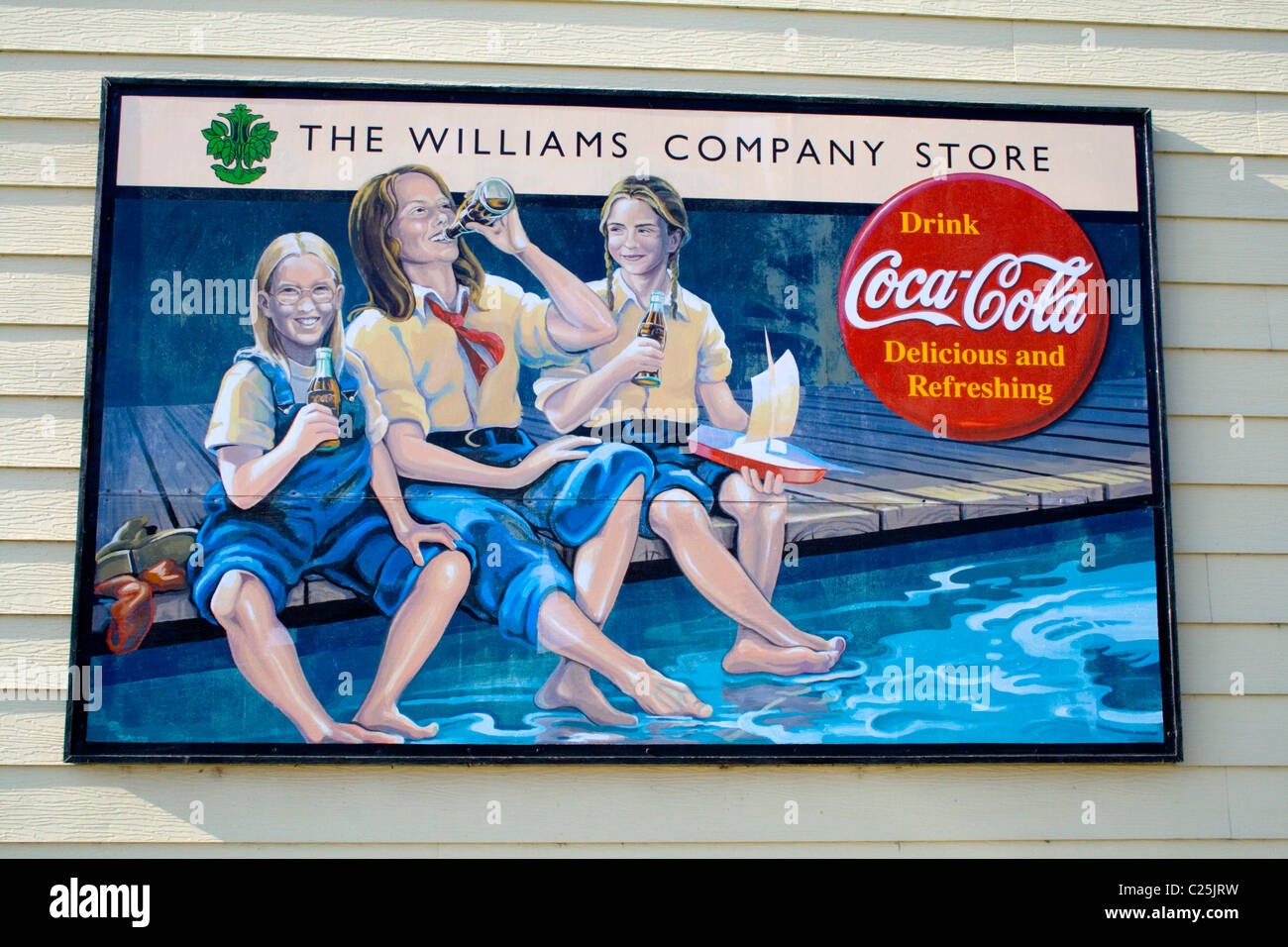 Coca Cola sign on the side of the The Williams Company Store. Ottertail