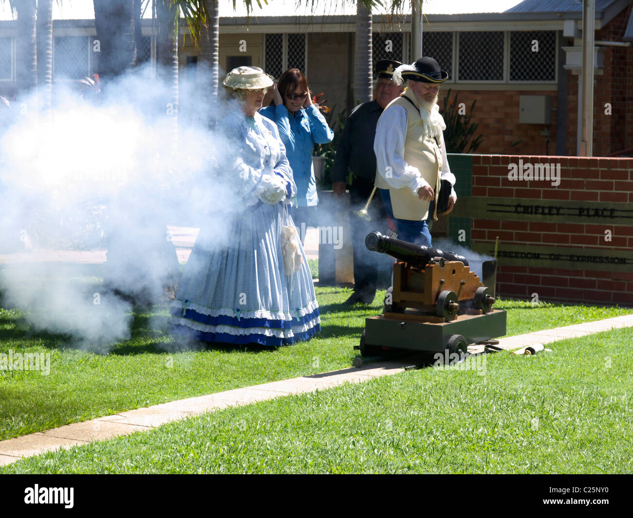 firing of the cannon Stock Photo