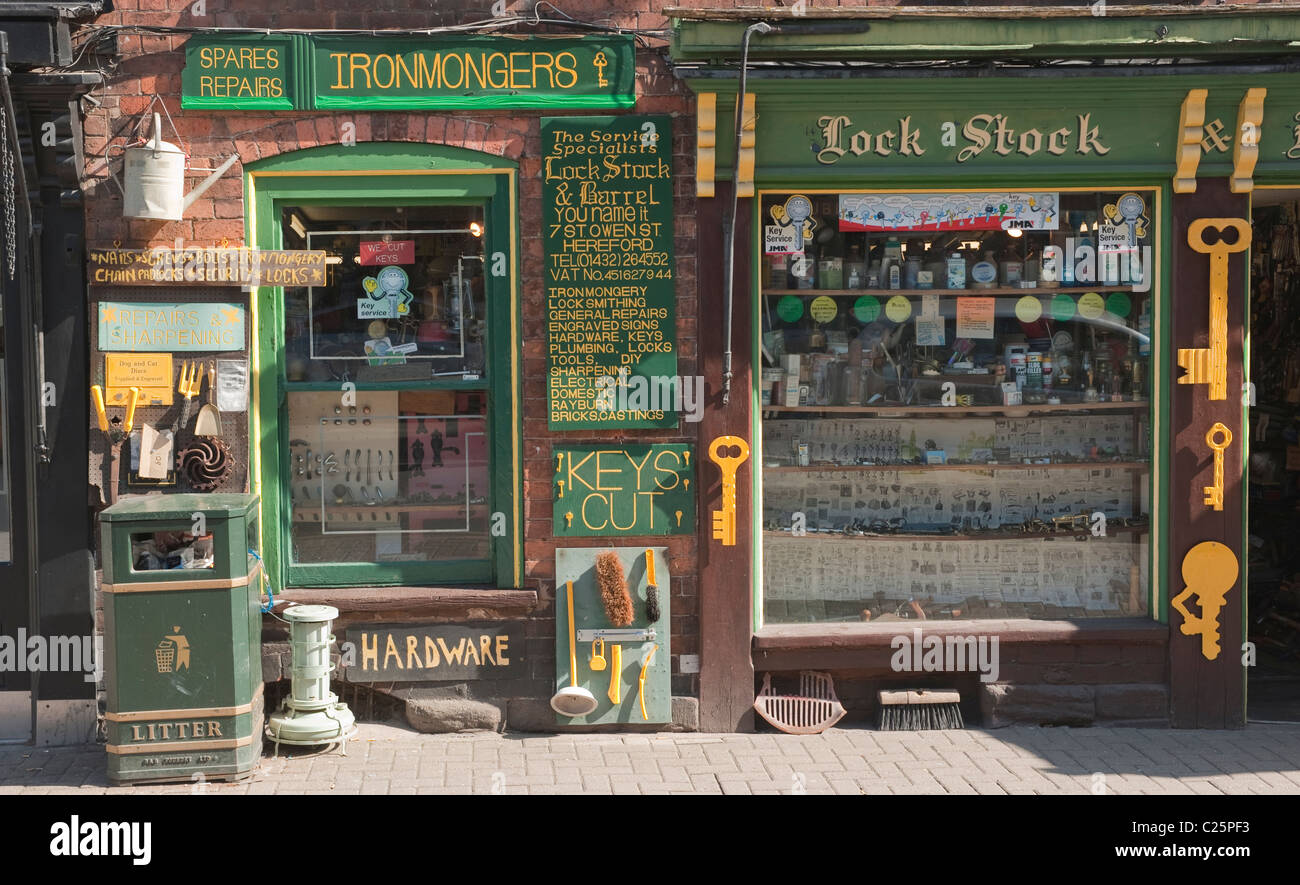 Ironmonger's shop in Hereford Stock Photo