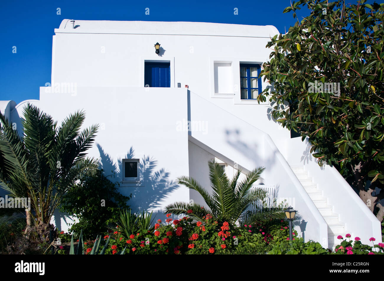 White Apartment in Greece Stock Photo Alamy