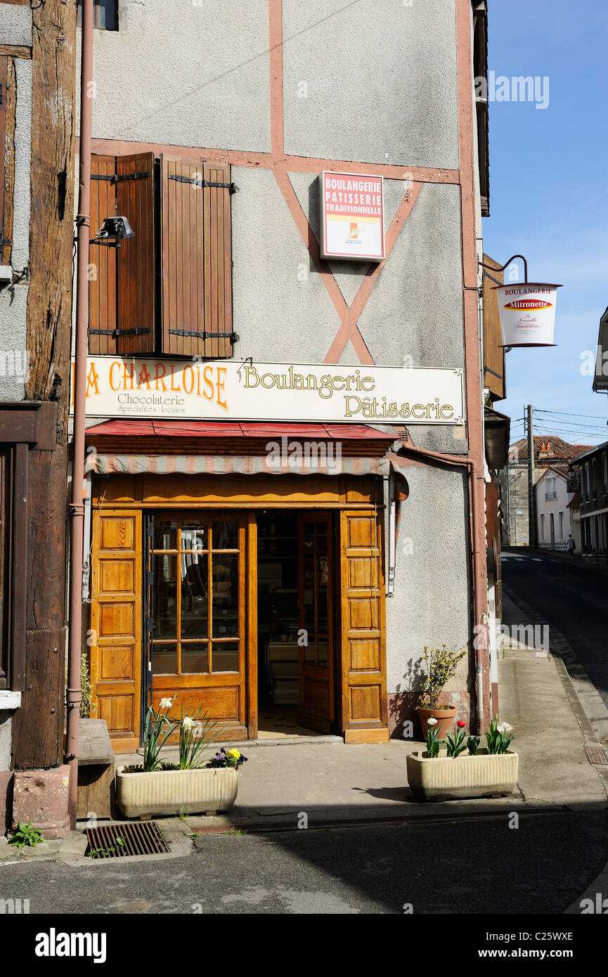 Stock photo of a traditional boulangerie in Charroux, France. Stock Photo