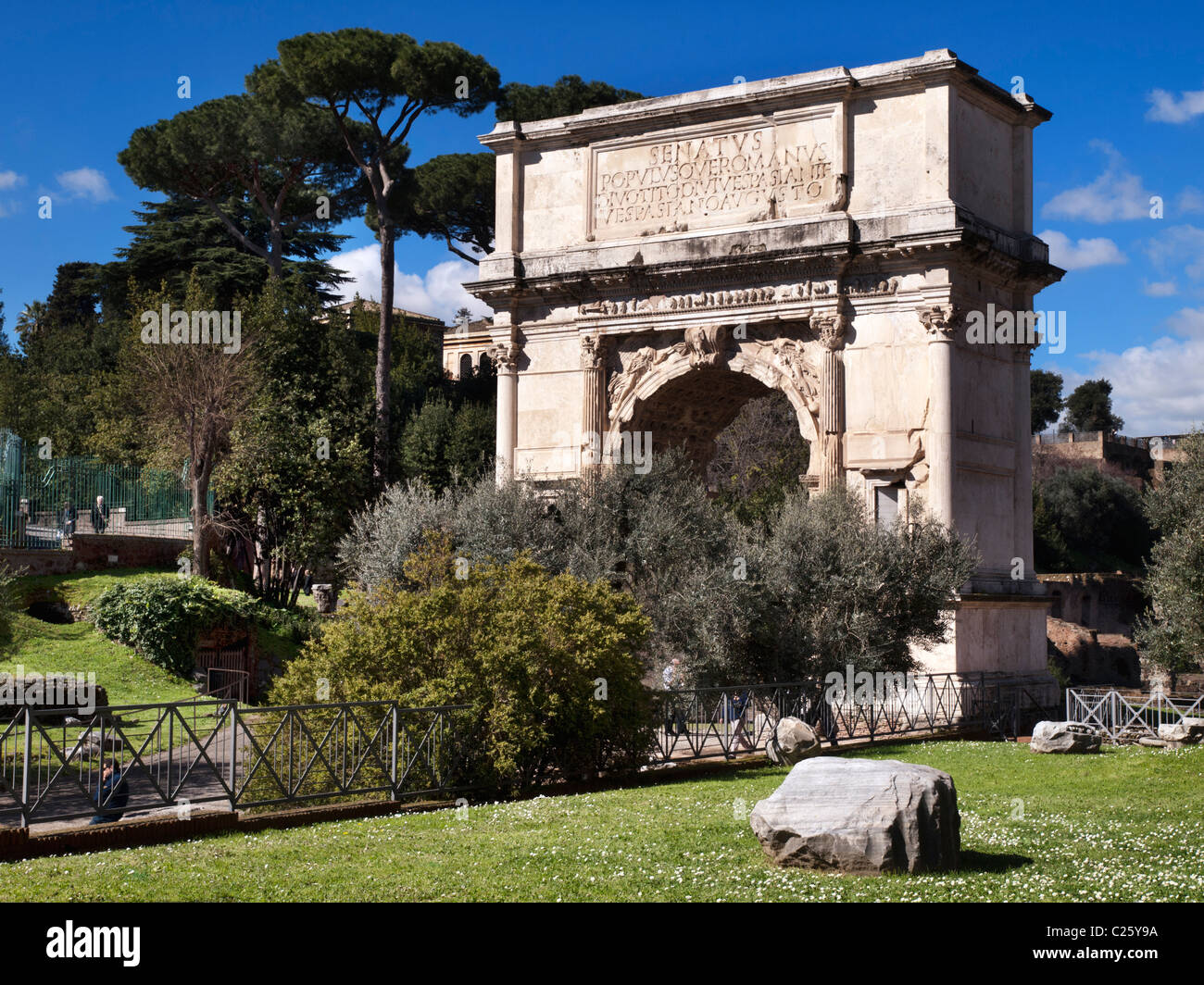 Ancient Rome: Arch of Titus, Roman Forum, Roma, Italy Stock Photo