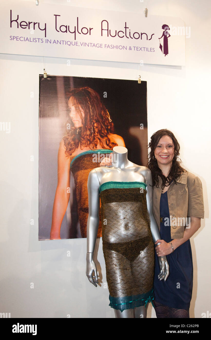 See-through knitted dress designed by Charlotte Todd and modelled by Kate  Middleton at St Andrew's University is auctioned off Stock Photo - Alamy