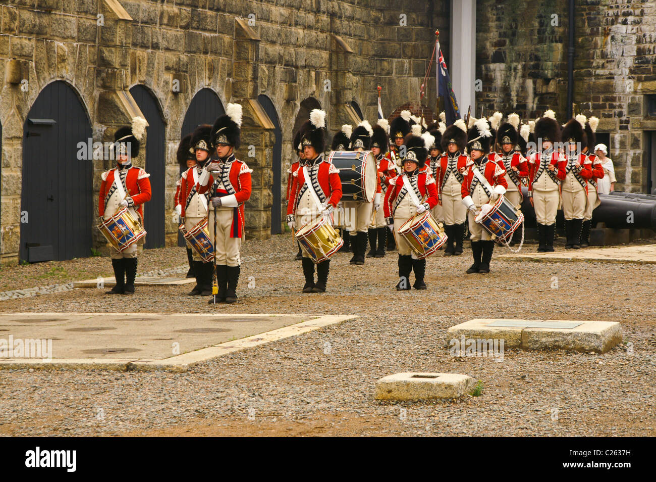 Marching Military Band In Period Costume At The Citadel In Halifax Nova Scotia During The 06 Changing Of The Guard Festival Stock Photo Alamy Marching Military Band In Period Costume At The Citadel In Halifax Nova Scotia During The 06 Changing Of The Guard Festival Stock Photo Alamy