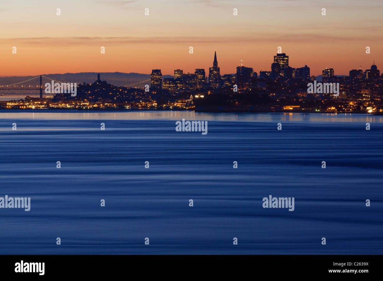 San Francisco skyline at dawn - California USA Stock Photo