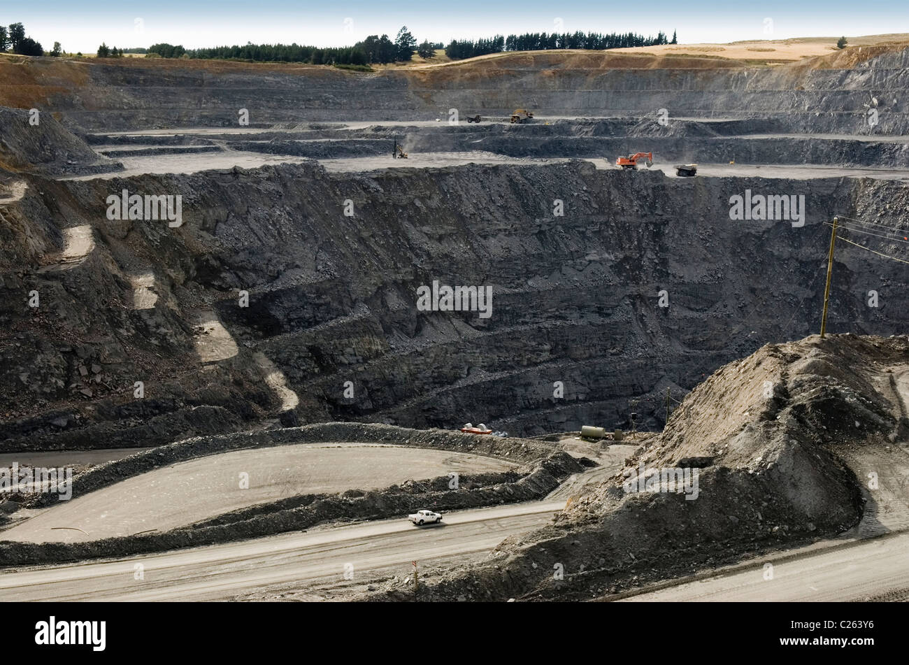 Terraces berms and batters at Frasers Pit open cast gold mine in