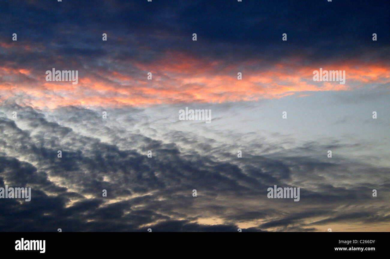 Cloudy Sunset Sky Stock Photo