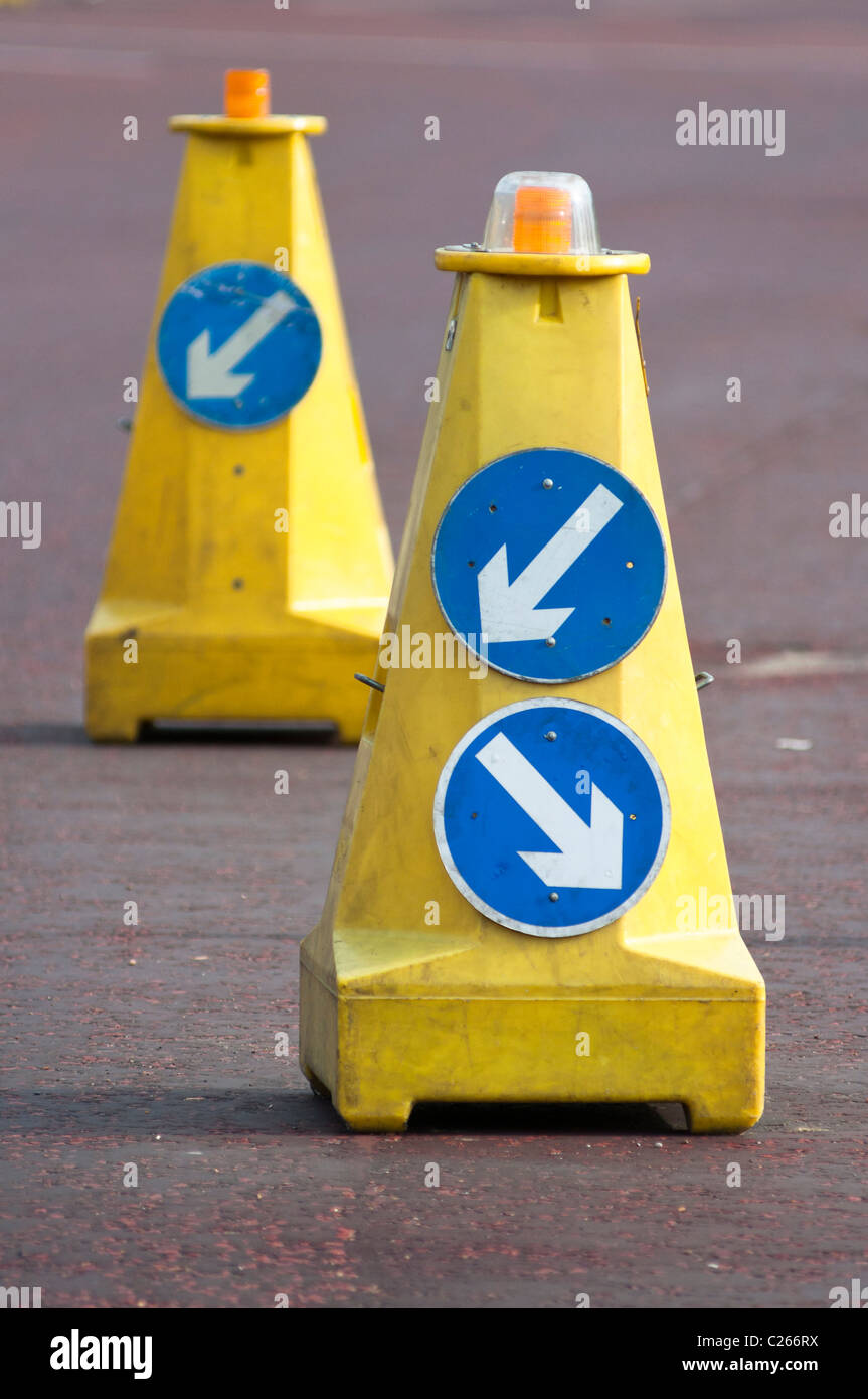 Concepts with traffic signs: Choice, Decision, Which way? Stock Photo