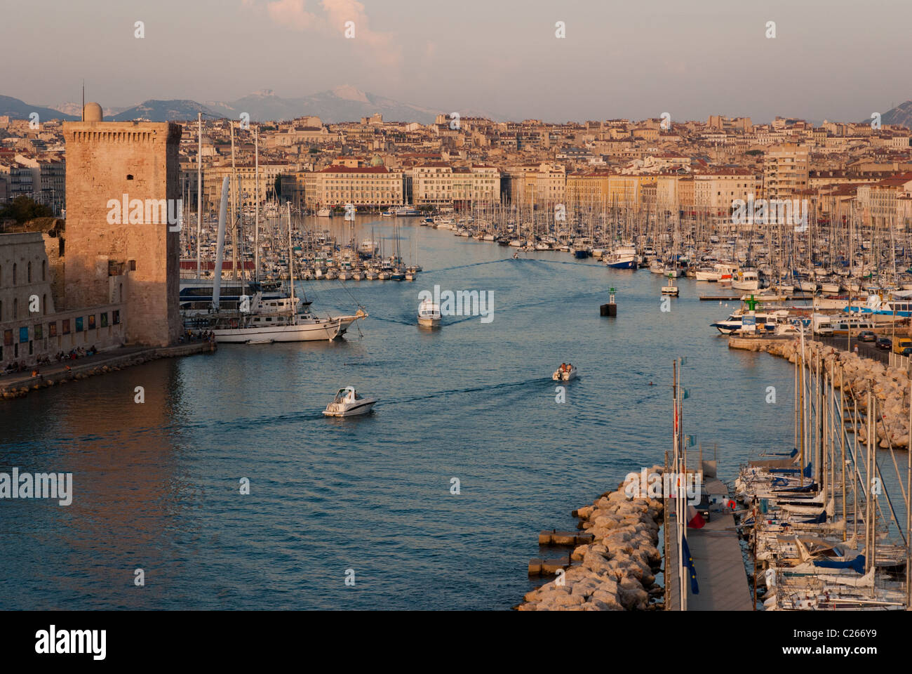 Marseille, the old harbour and the Bouches du Rhone. Stock Photo