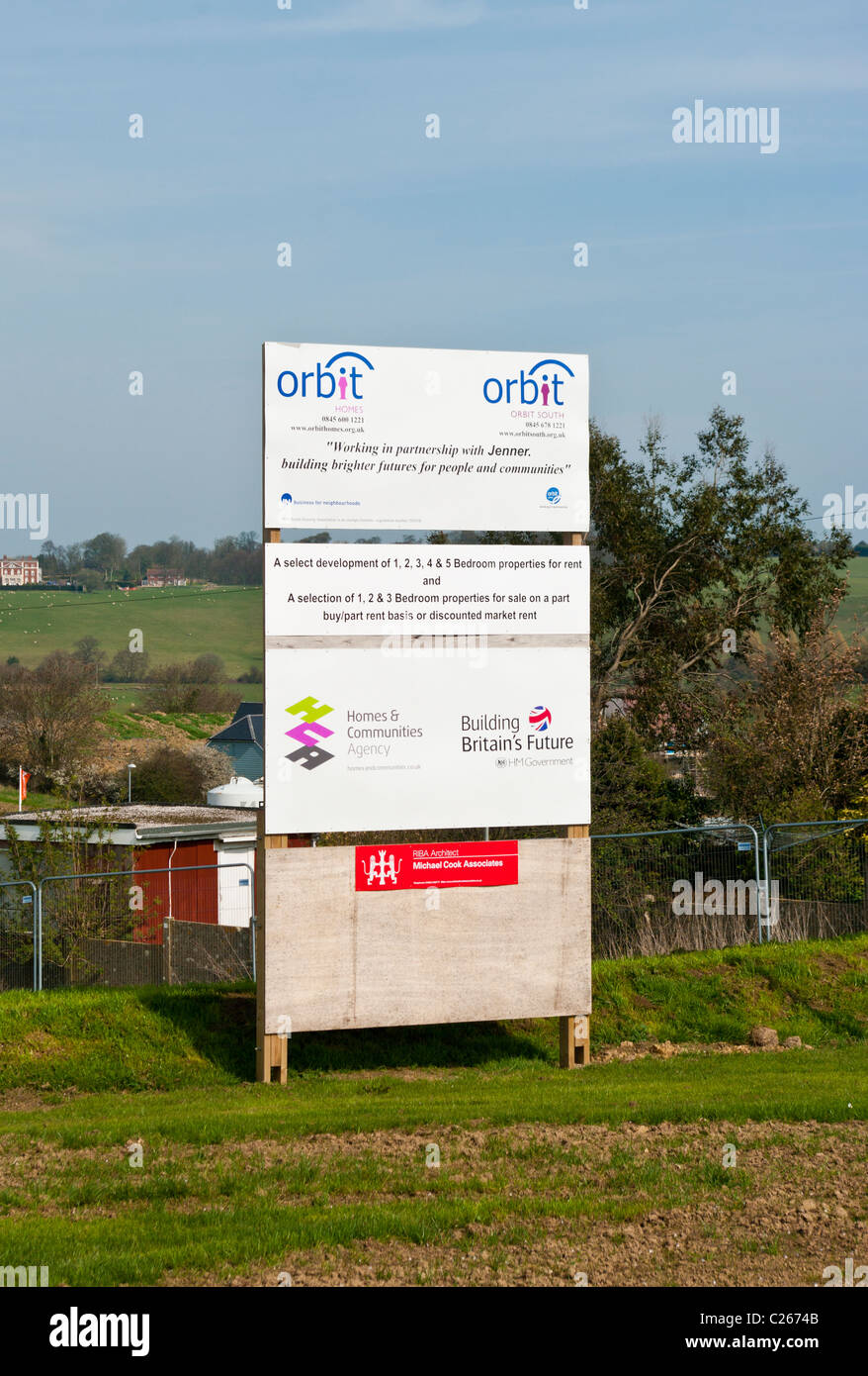 New Housing Development Advertising Sign England Stock Photo Alamy