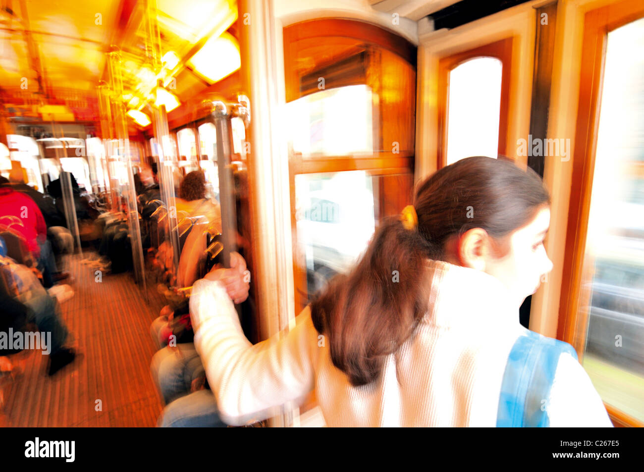 Portugal, Lisbon: Journey with the historic tram No. 28 Stock Photo