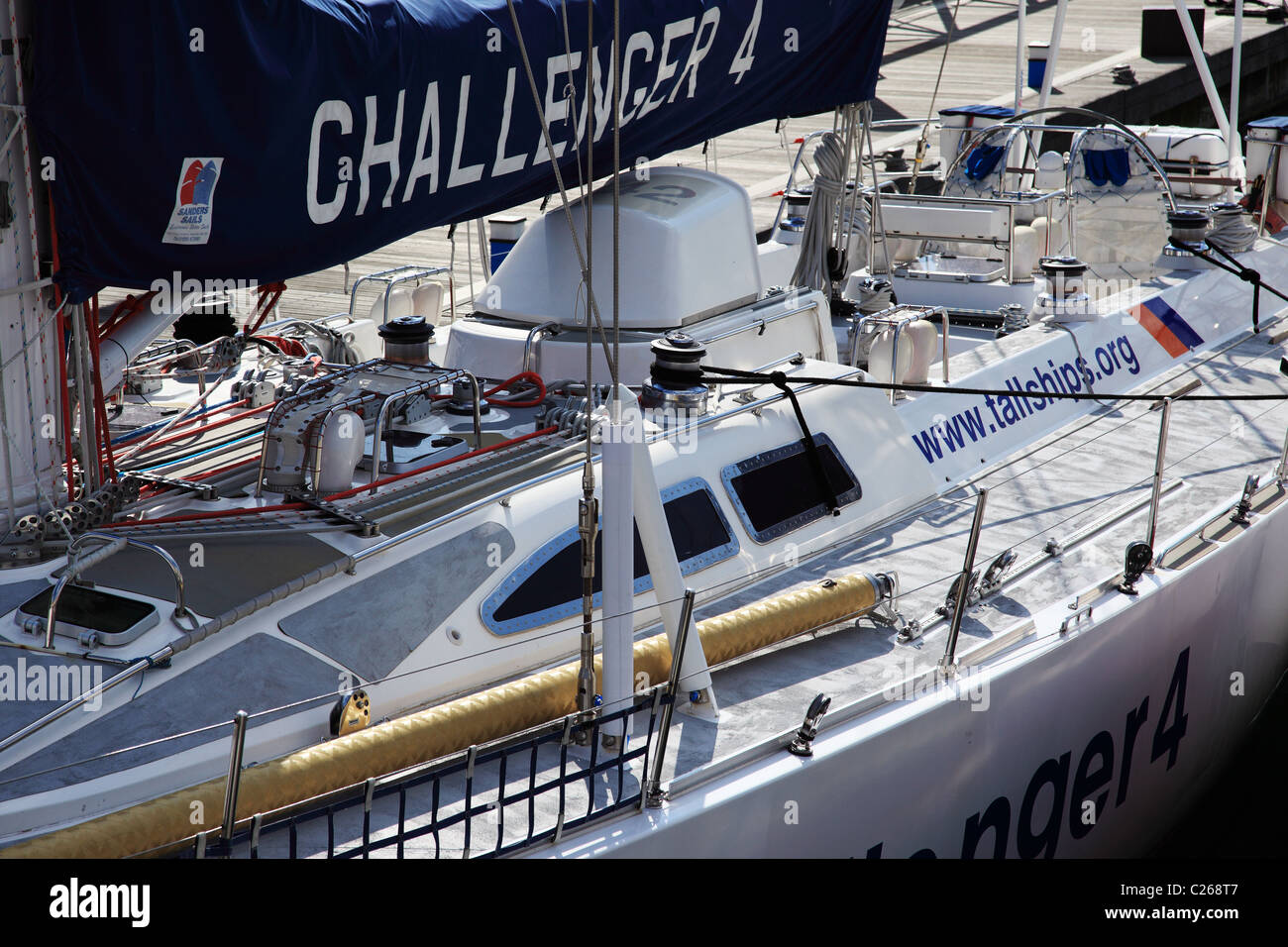 Close up of Challenger 4 in Portsmouth Harbour, Hampshire, England, UK ...