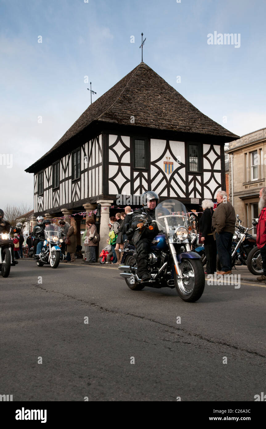 Motorcyclists taking part in the Ride of Respect Charity Event raising funds for the Afghan Heroes Organization at Wootton Stock Photo