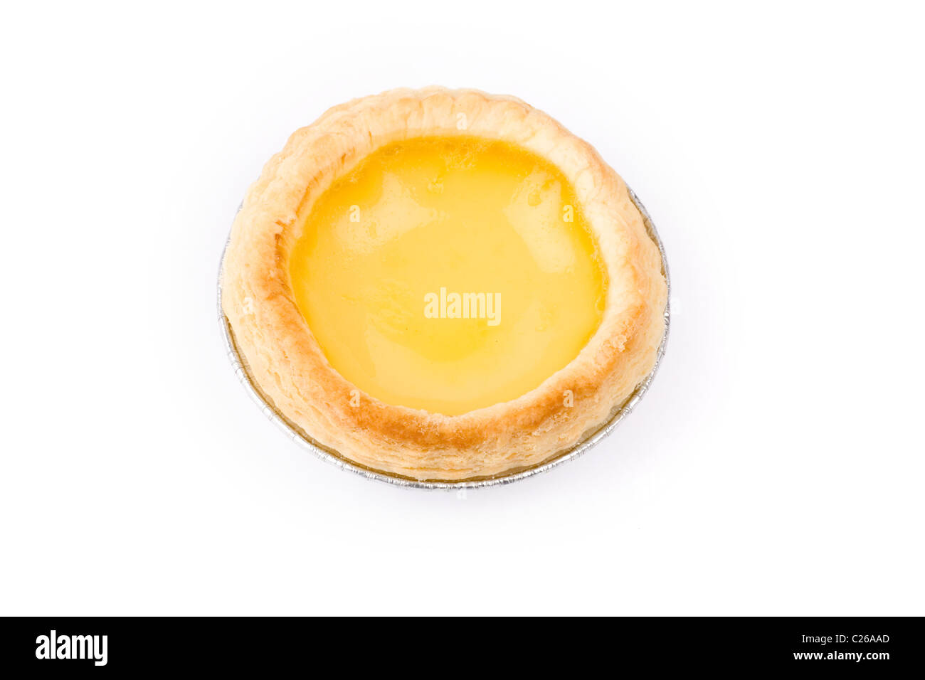 Egg Tart with white background Stock Photo