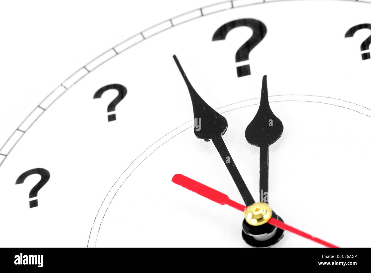 question mark clock, concept of time Stock Photo Alamy