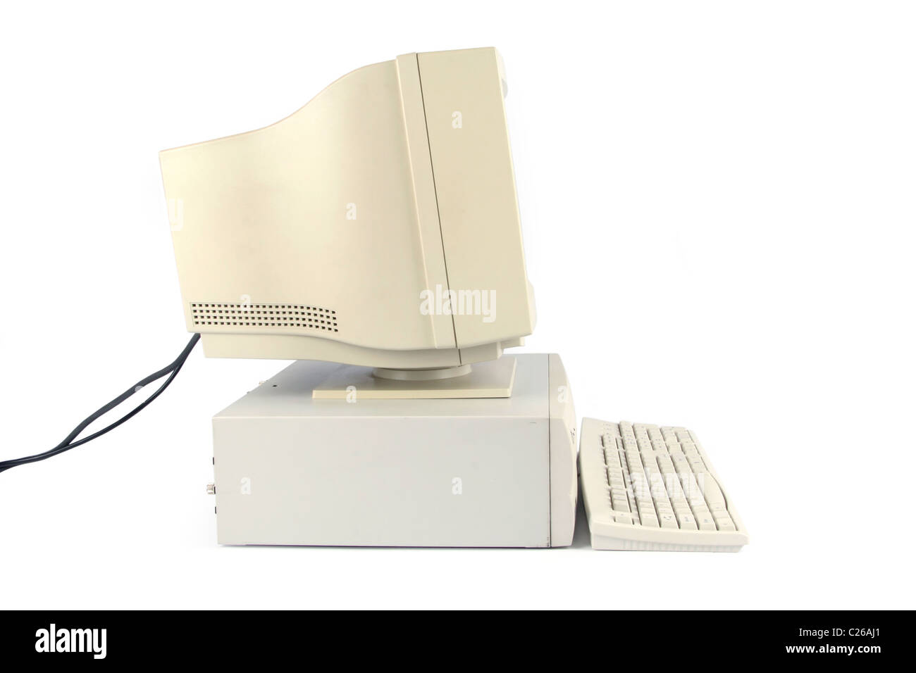 isolated old desktop computer Stock Photo Alamy