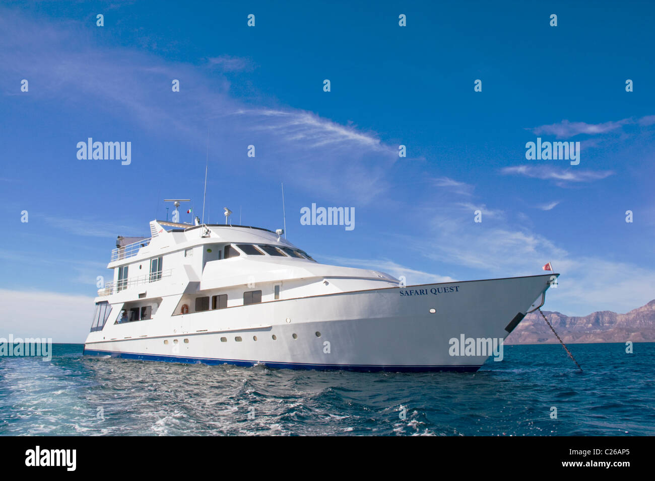 American Safari Cruises, passenger yacht, Safari Quest, Sea of Cortez, Baja California, Mexico. Stock Photo