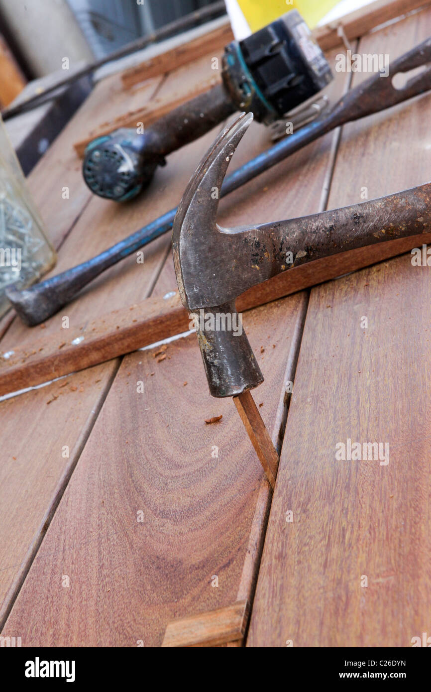 Carpenter's tools - woodwork concept Stock Photo