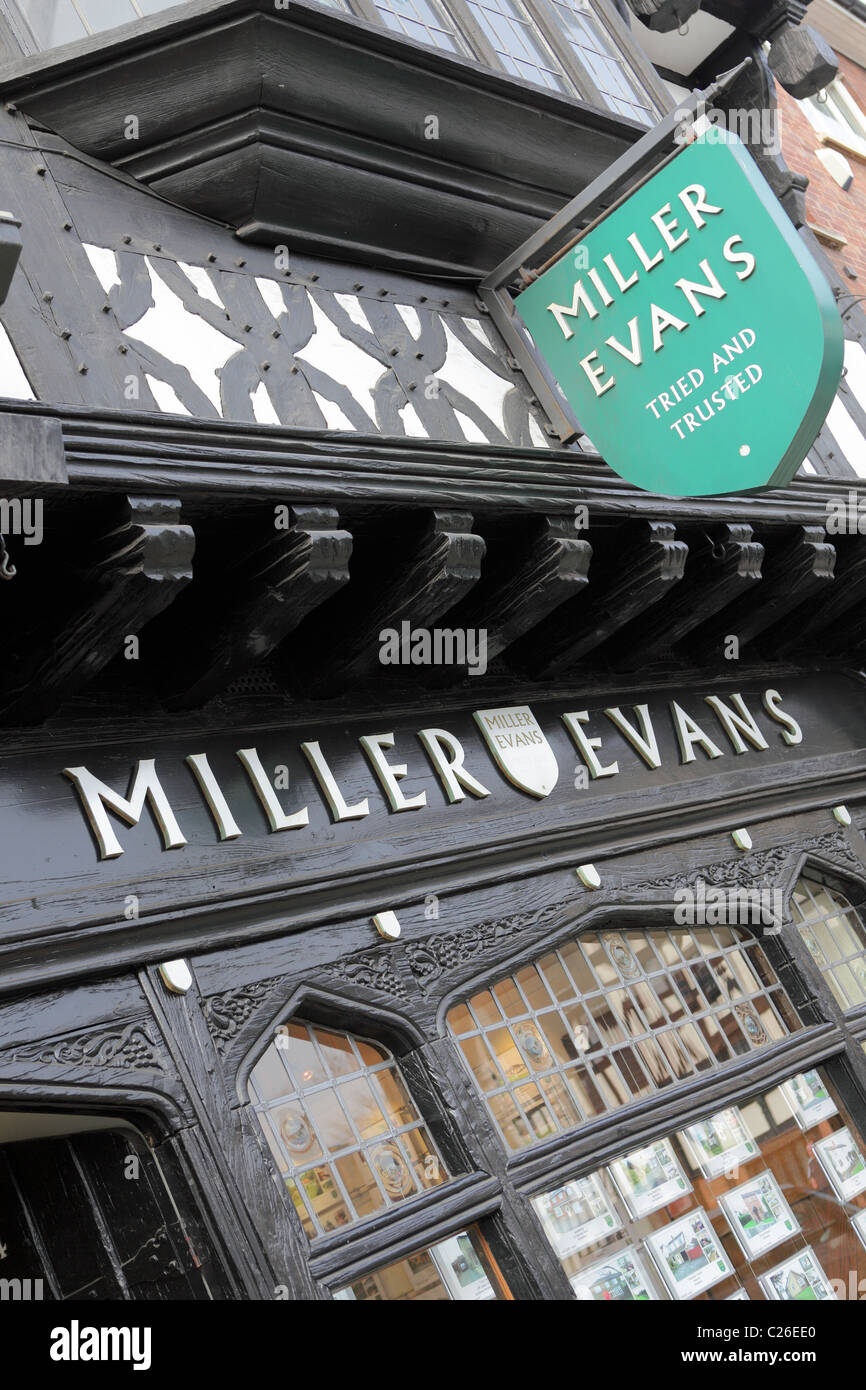 Miller Evans estate agents in Barker Street, Shrewsbury, England Stock