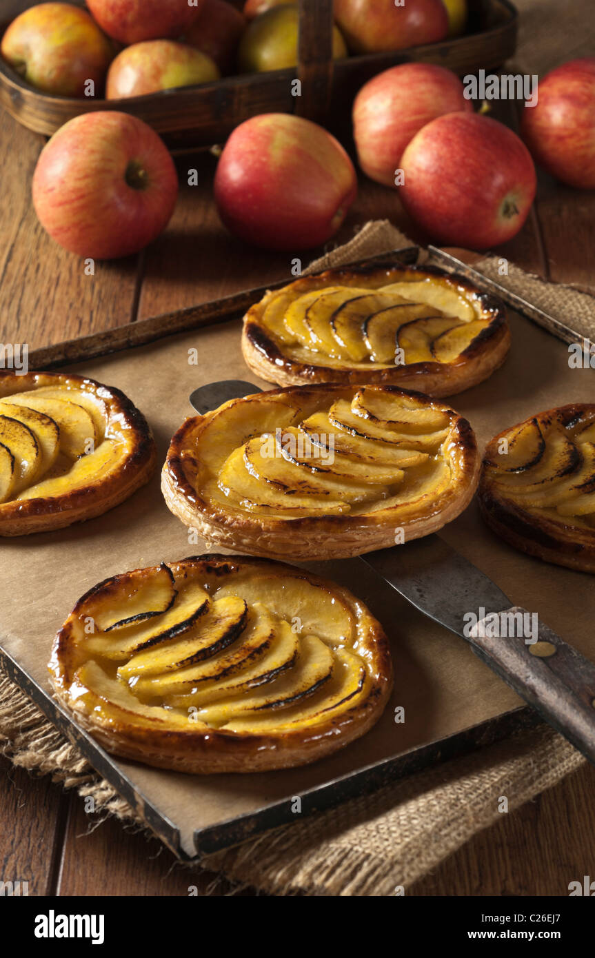 Tartes fines aux pommes. French apple tarts Stock Photo