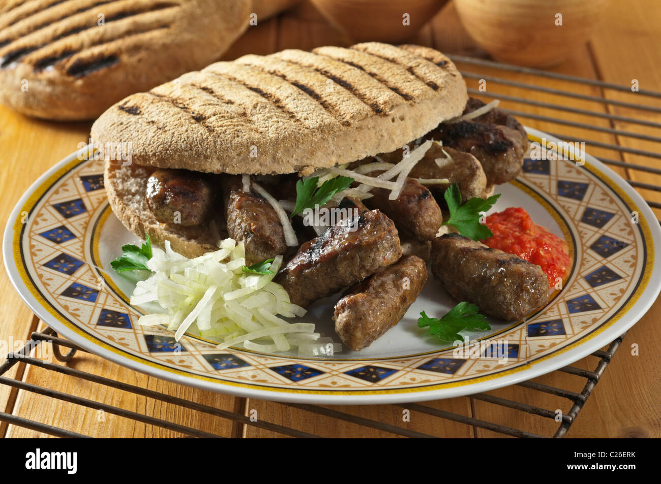 Cevapcici. Popular food Balkans Stock Photo