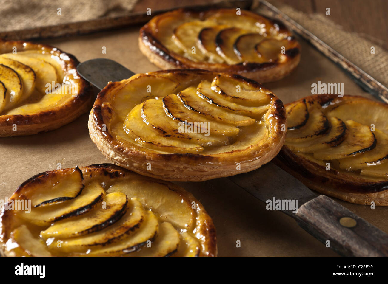 Tartes fines aux pommes. French apple tarts Stock Photo