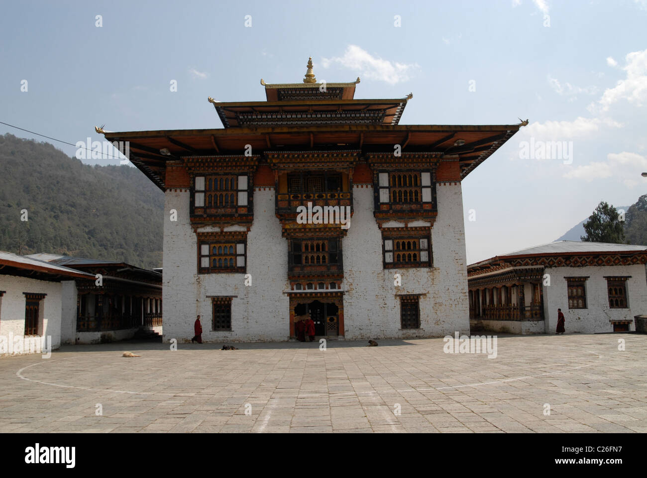 Monastery at Trashi Yangtse, East Bhutan Stock Photo