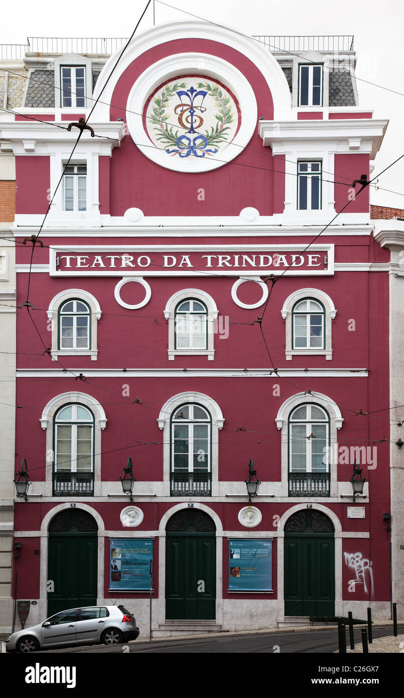 Teatro da Trinidade, Bairro Alto, Lisbon Stock Photo