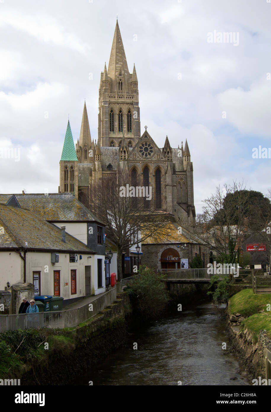 Truro Cathedral, The Cathedral of the Blessed Virgin Mary, Cornwall, UK Stock Photo
