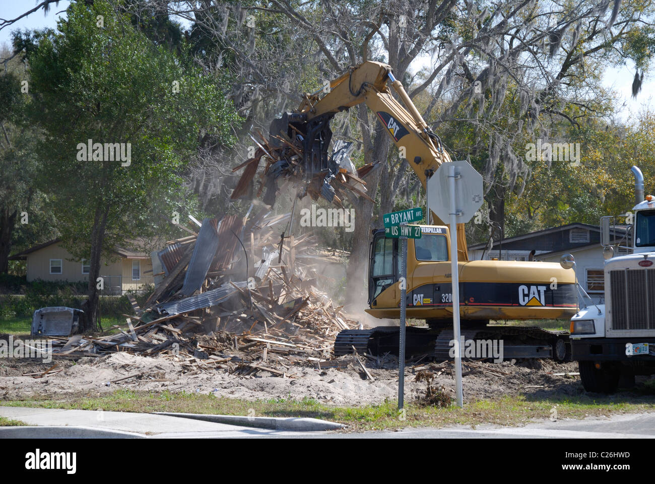 demolition of old structure in small North Florida Town of Fort White