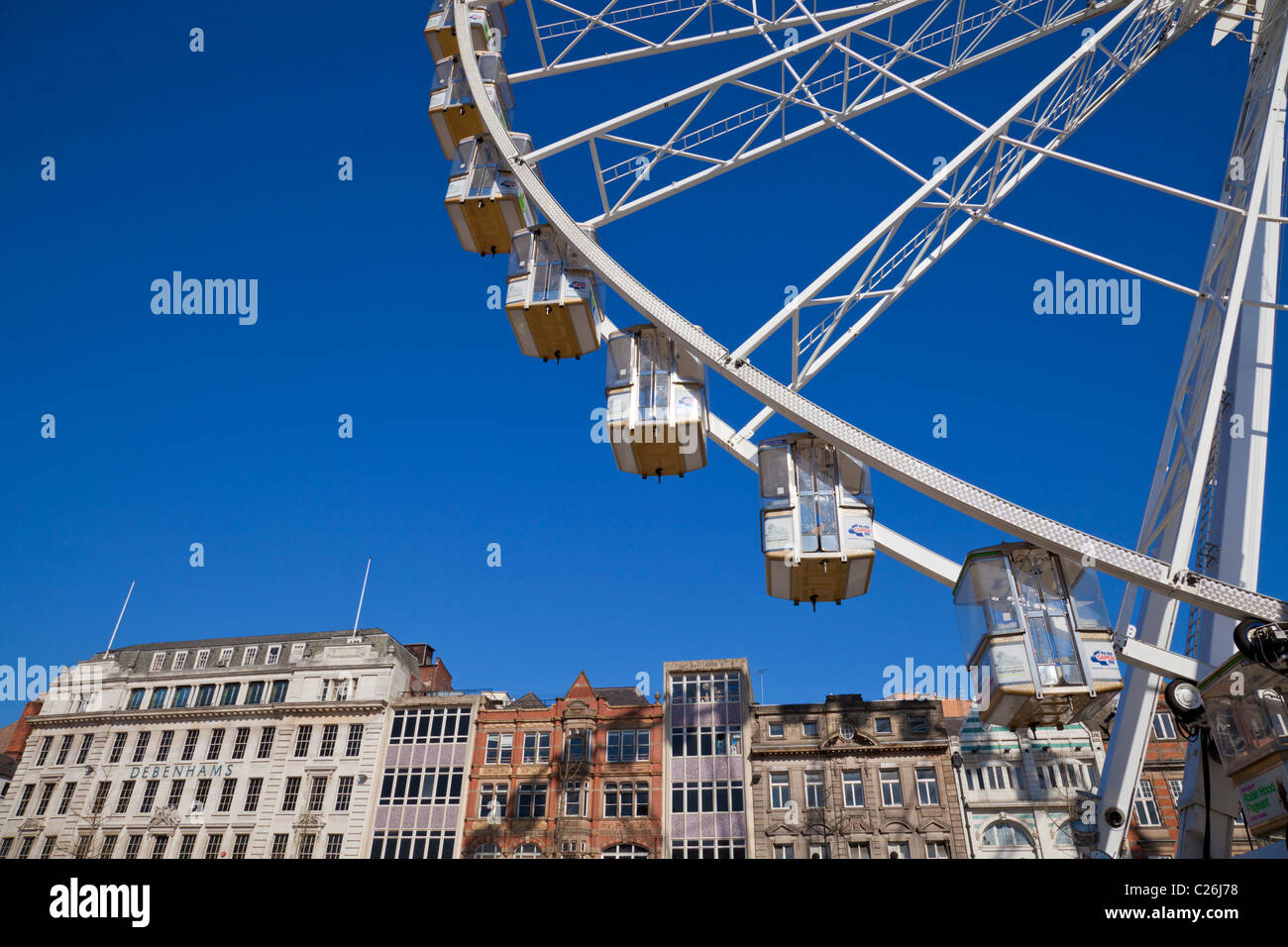 Big wheel ride in the old market square Nottingham city centre