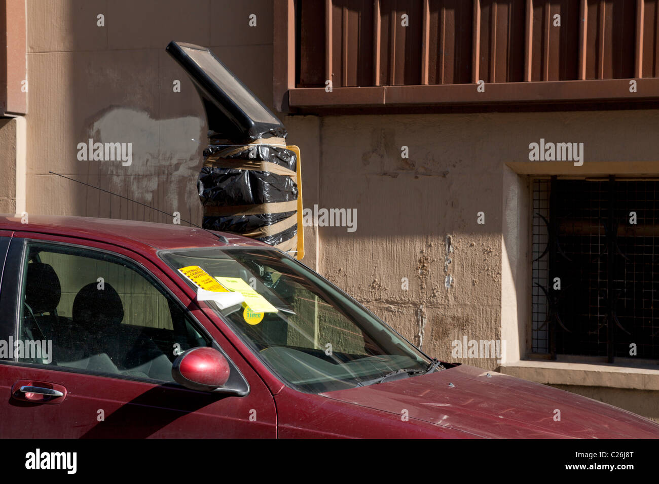 Car With A Parking Ticket Beside A Broken Parking Meter Nottingham