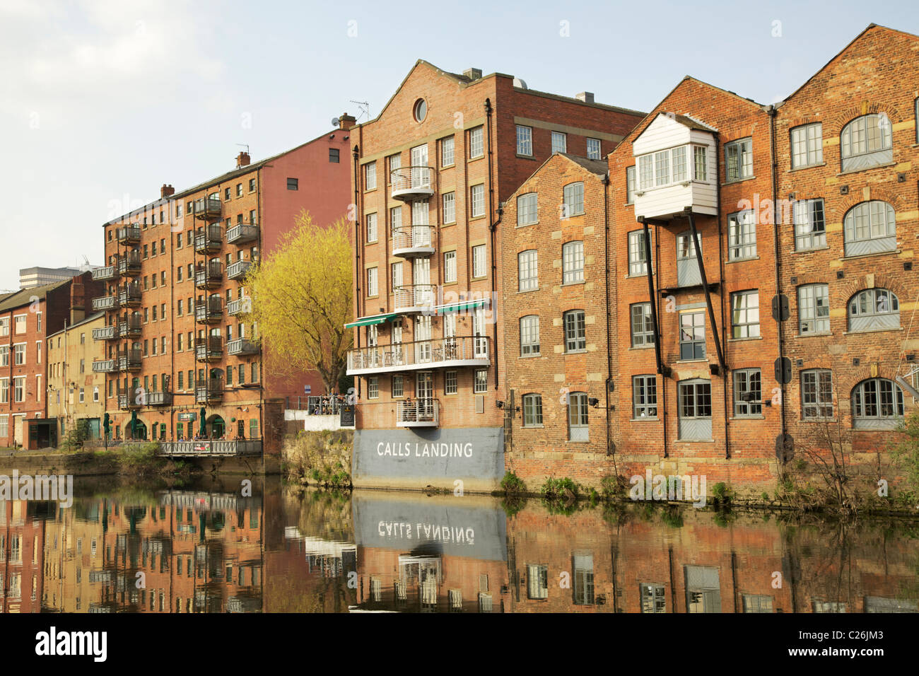Calls Landing on the river aire Leeds apartments and restaurants Stock Photo
