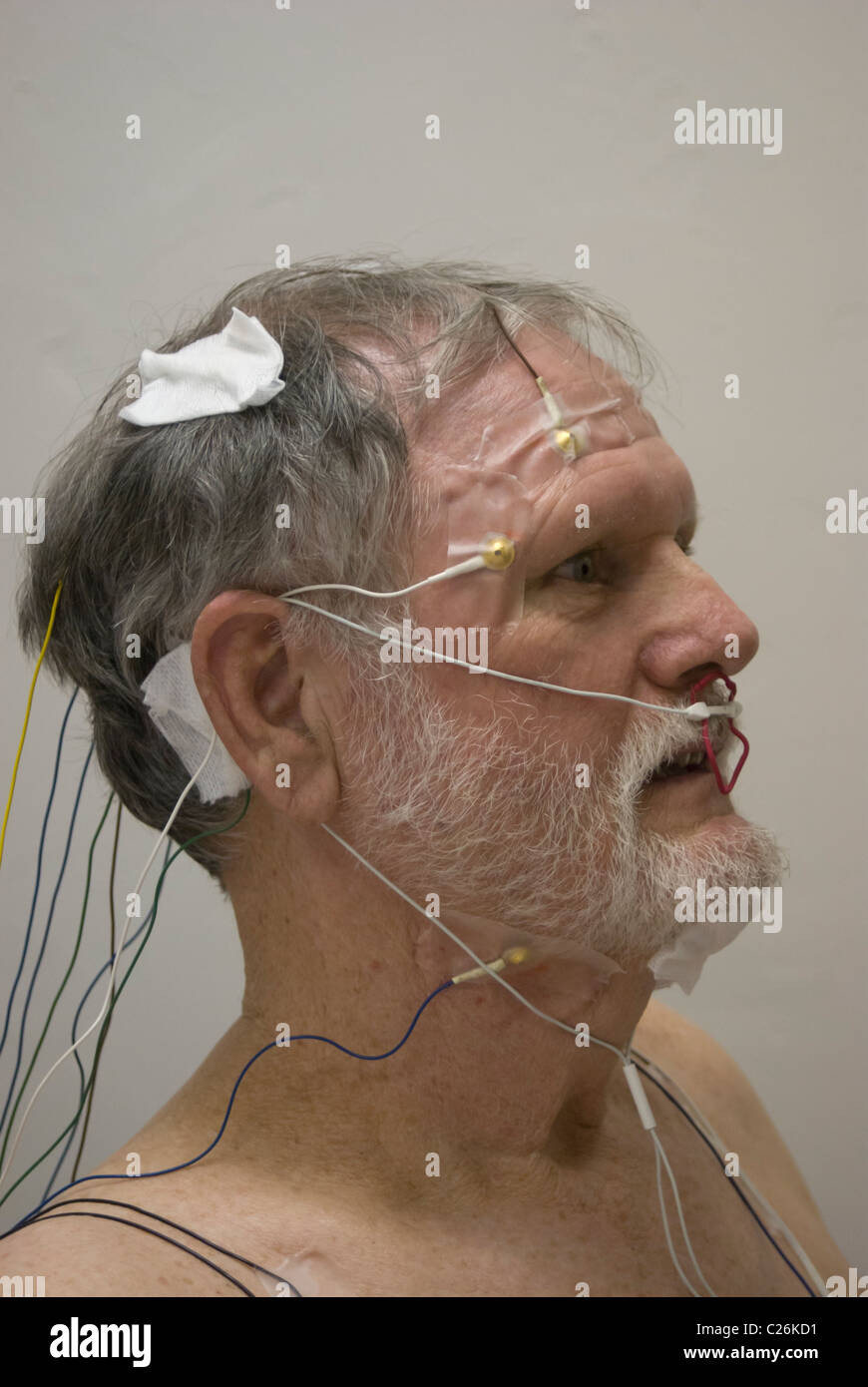 Patient being tested for sleep abnormalities in Gainesville Florida