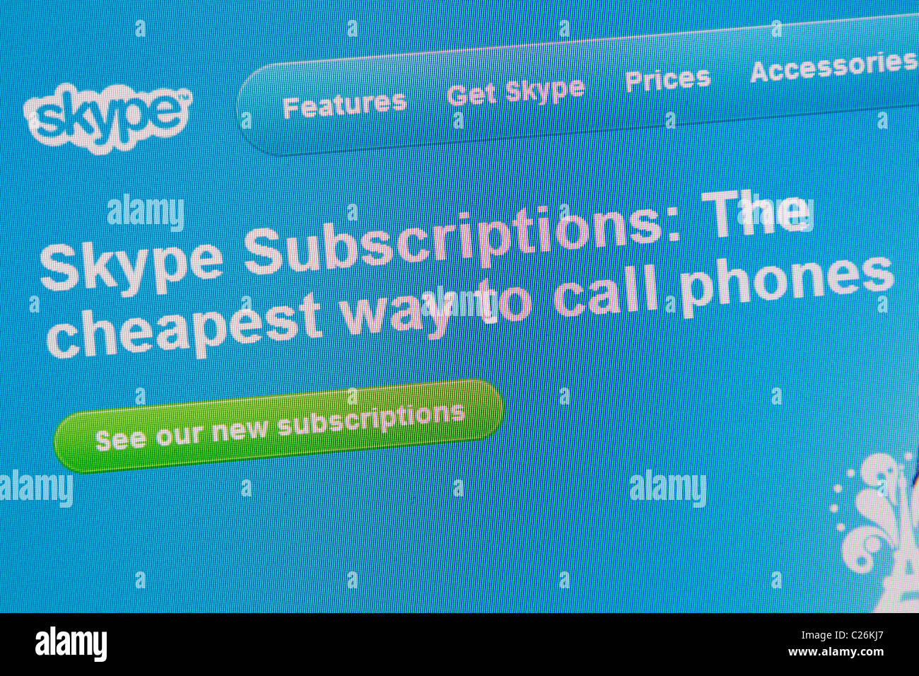 Skype slogan online website screen shot Stock Photo