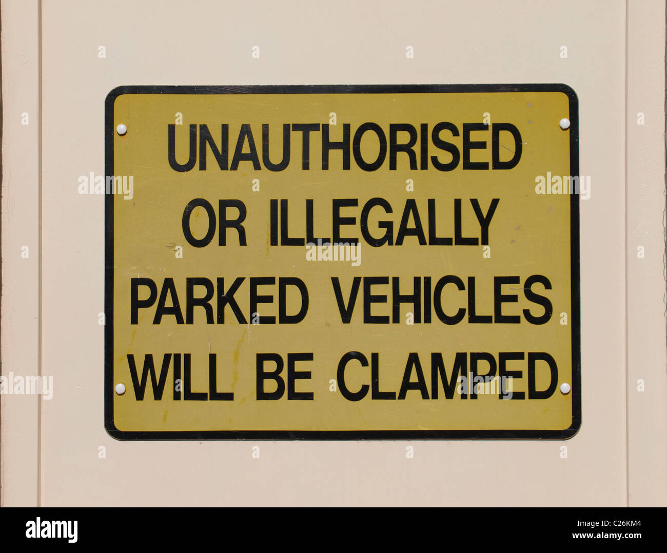 Wheel clamp sign hires stock photography and images Alamy