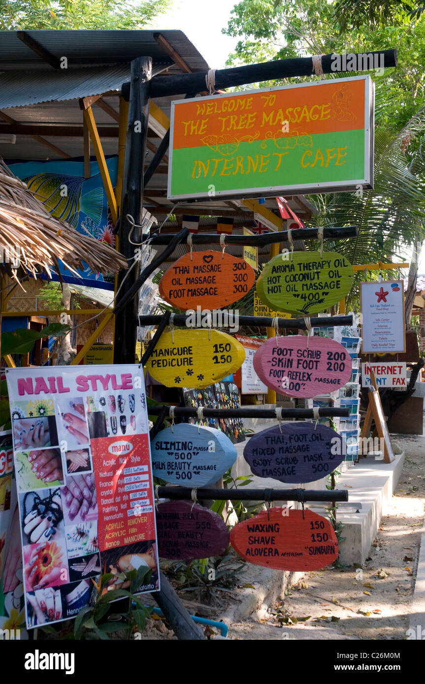 Traditional Thai massage and internet cafe, Koh Lipe, Thailand Stock Photo  - Alamy