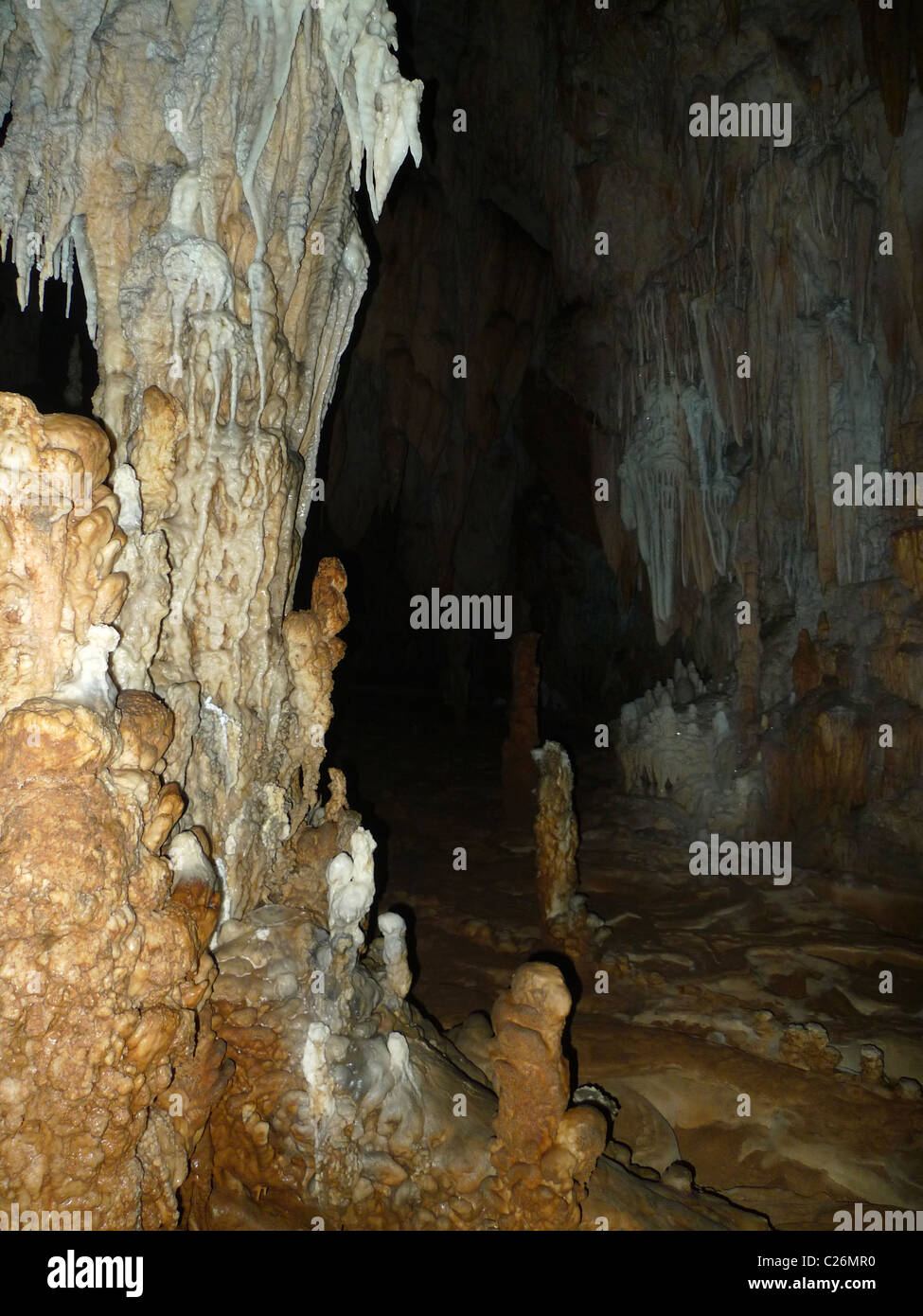 Rock Formations In Atm Actun Tunichil Muknal Cave In Belize Stock