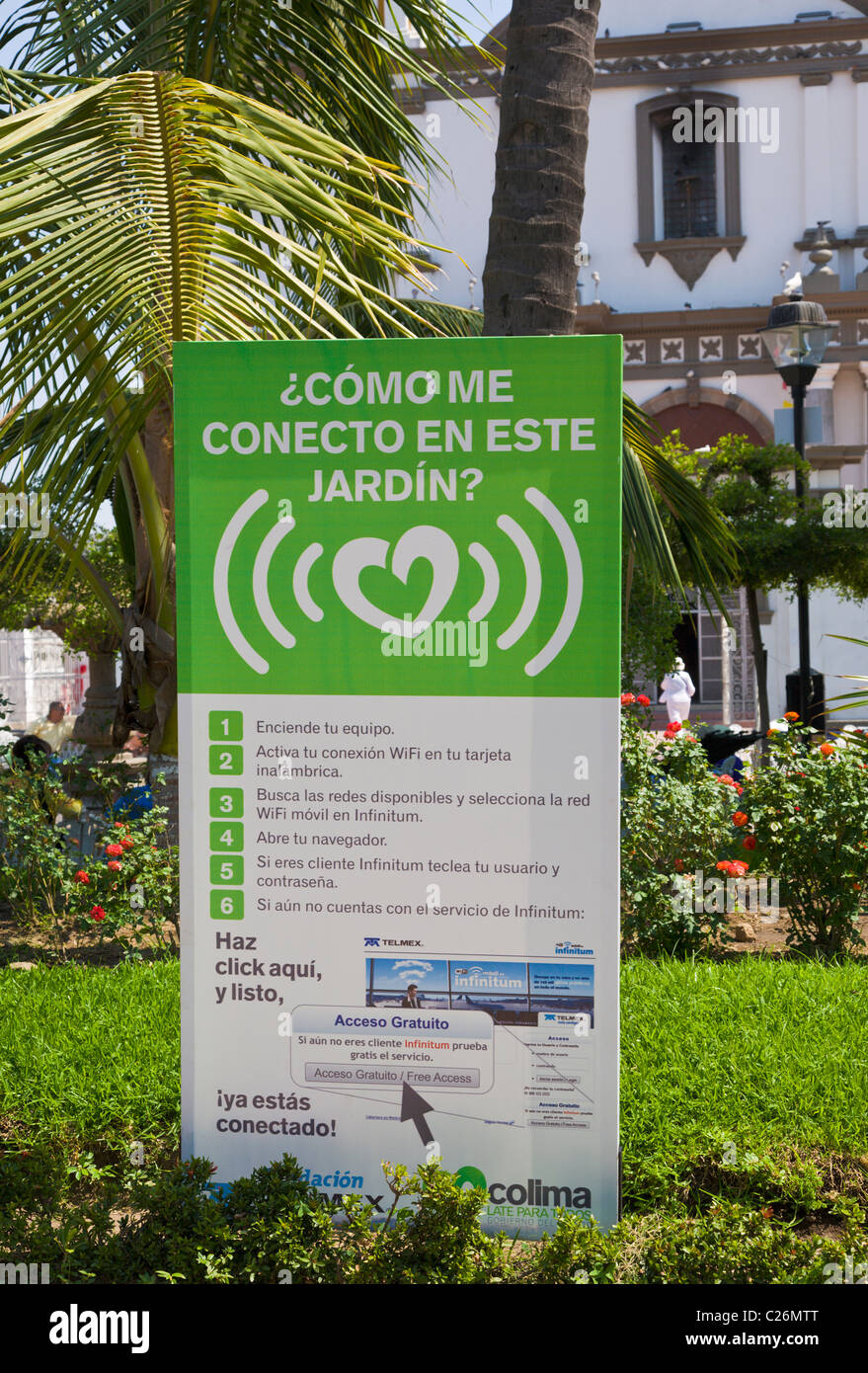 Free Internet sign, Comala, Colima, Mexico Stock Photo