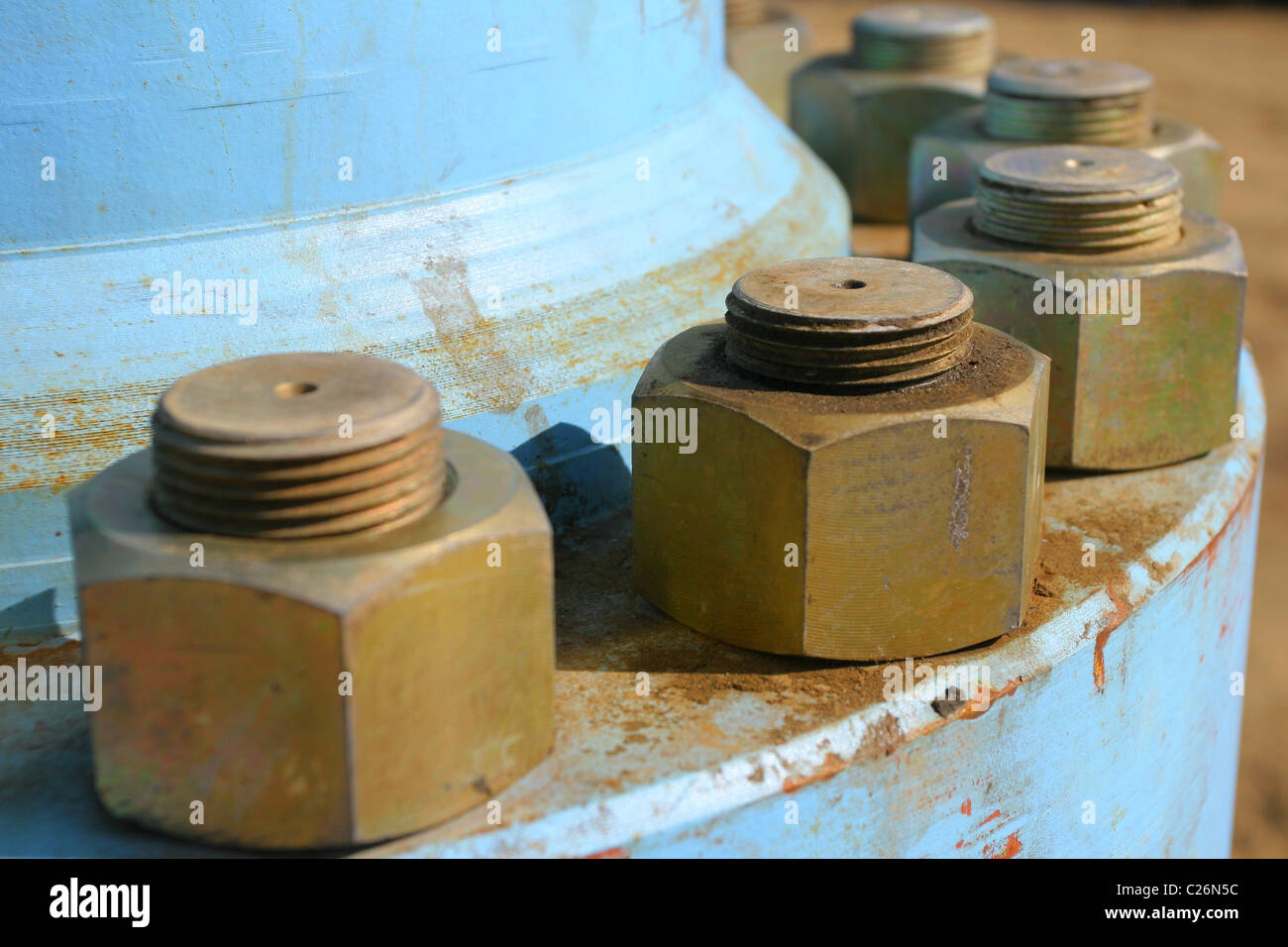 Nuts on the casing head. RUSSIA Stock Photo