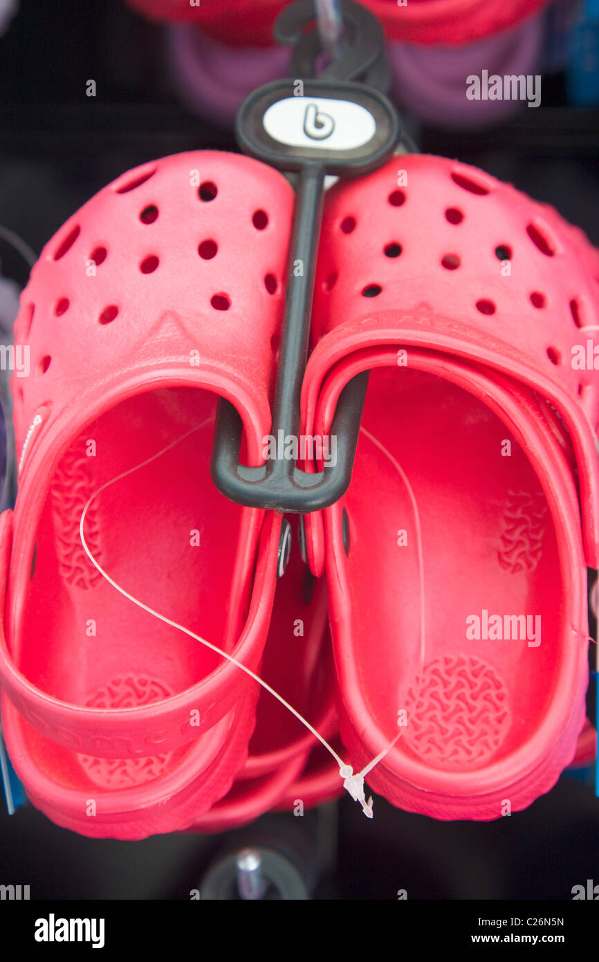 Display of Croc Sandals Stock Photo