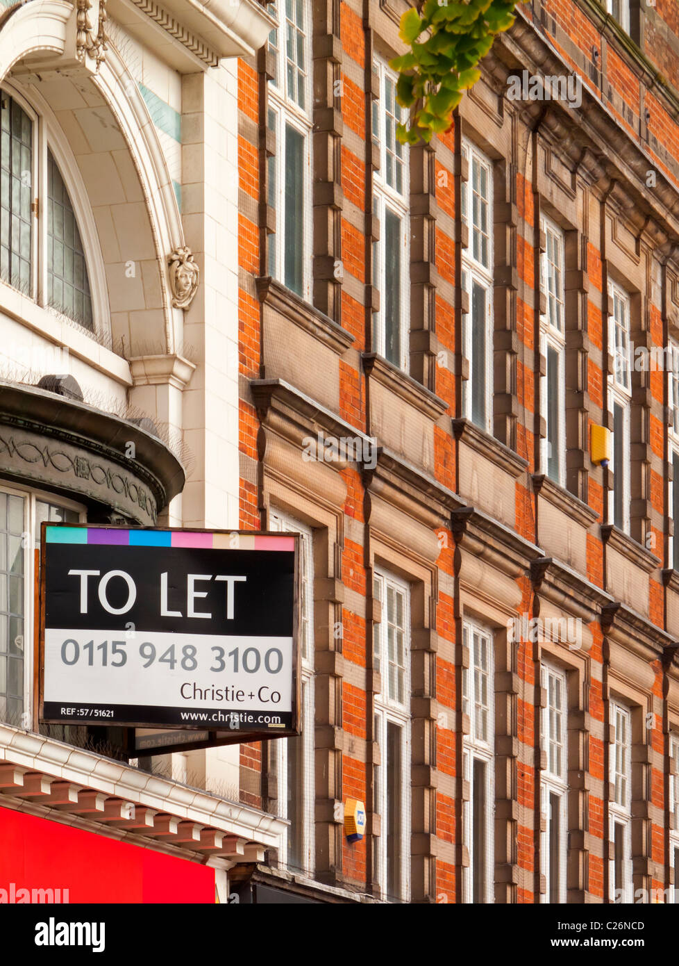 To Let sign outside a commercial property in Nottingham England UK Stock Photo