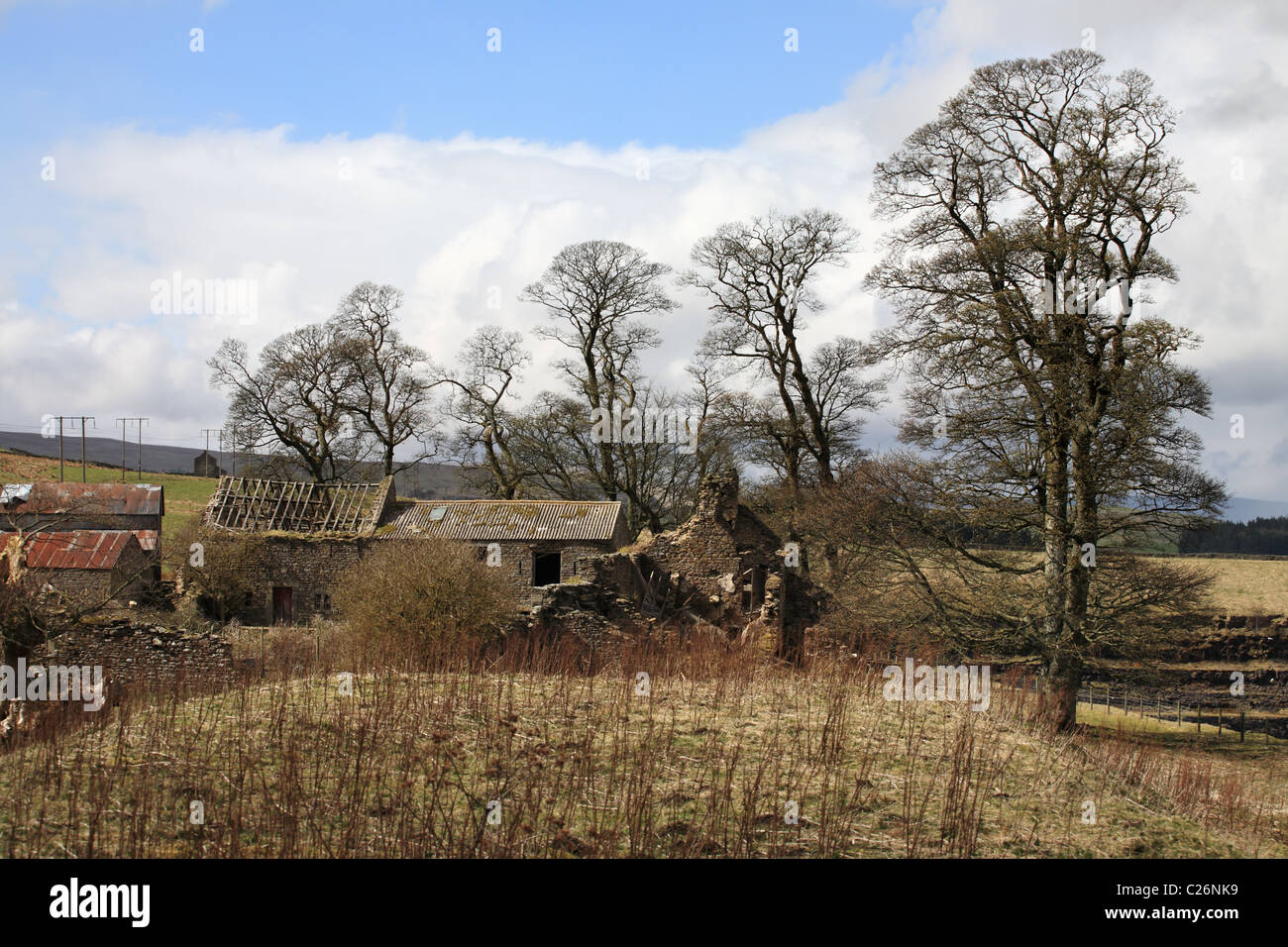Derelict farm buildings in near Stanhope in Weardale, North East