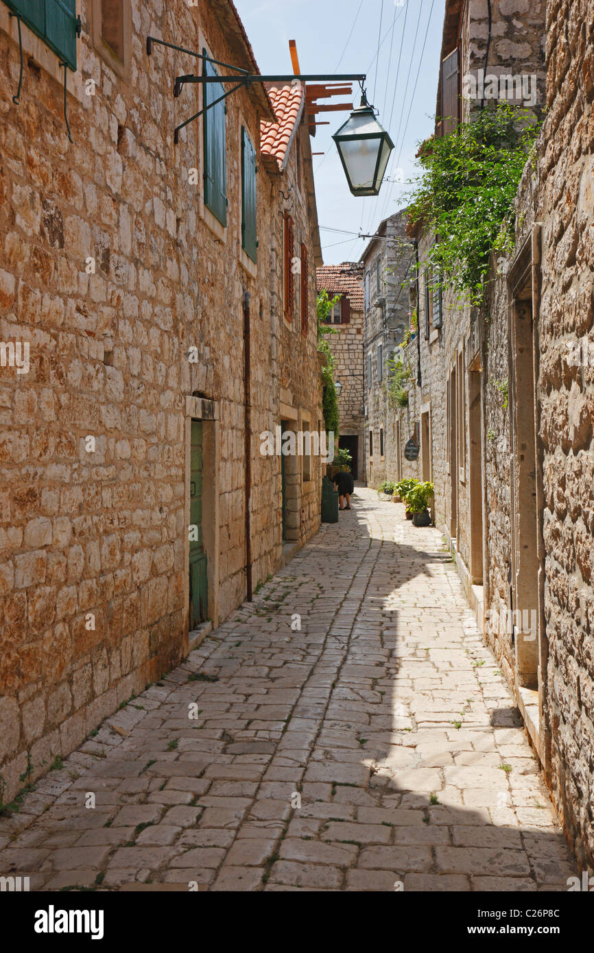 Old street in Stari Grad old town. Stock Photo