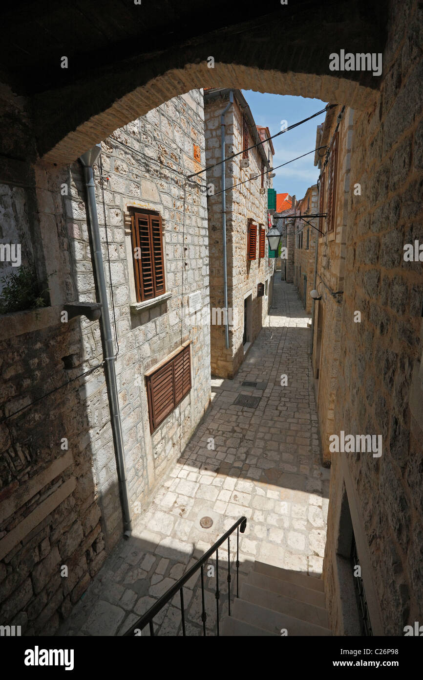 Old street in Stari Grad old town Stock Photo - Alamy
