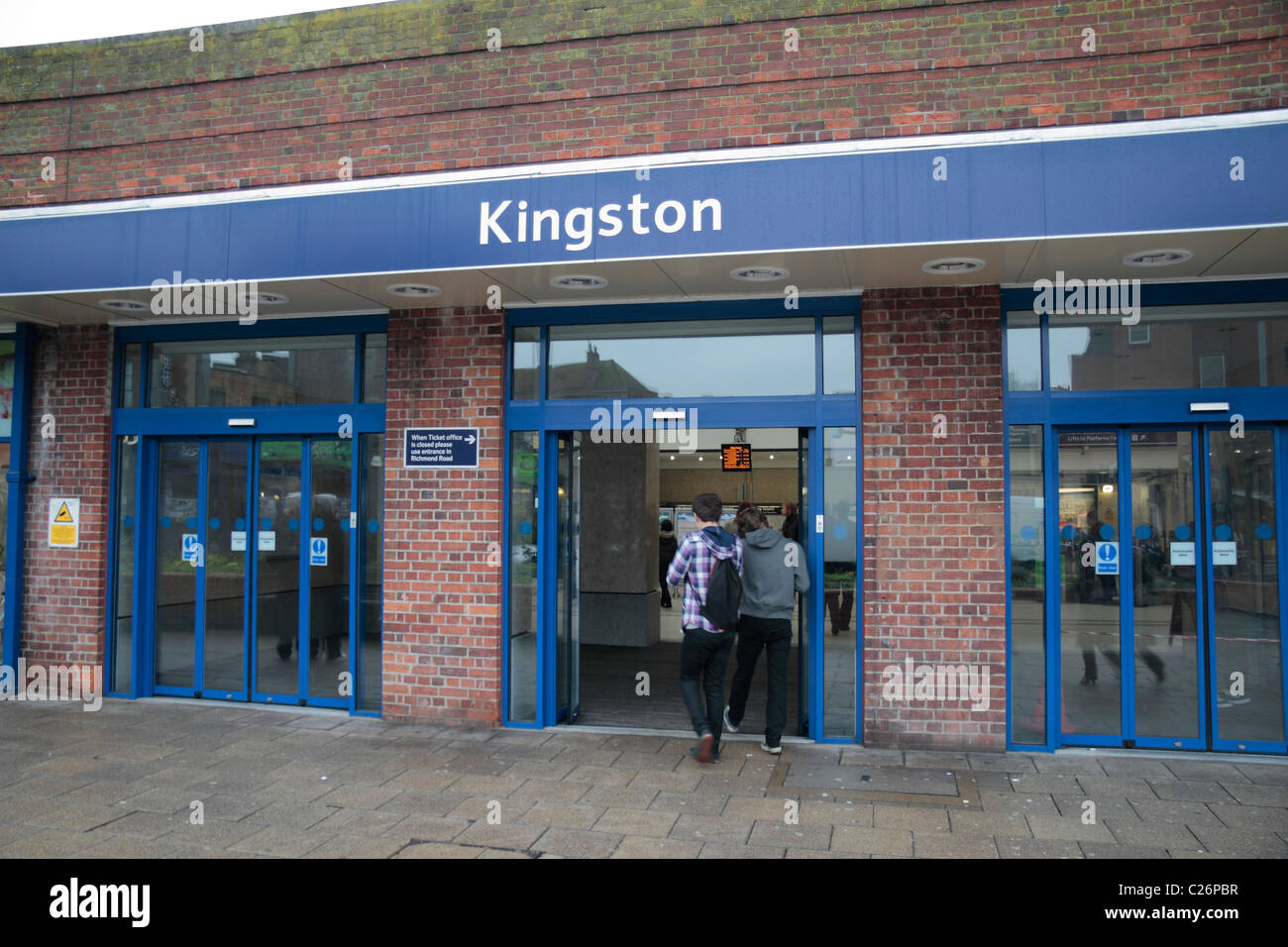 Main entrance to Kingston main line train station in Kingston Upon