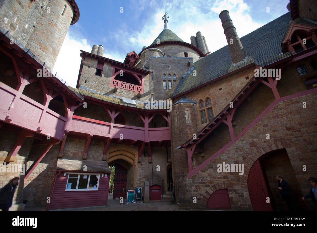 General view of Castle courtyard inside at Castell Coch Cardiff Wales