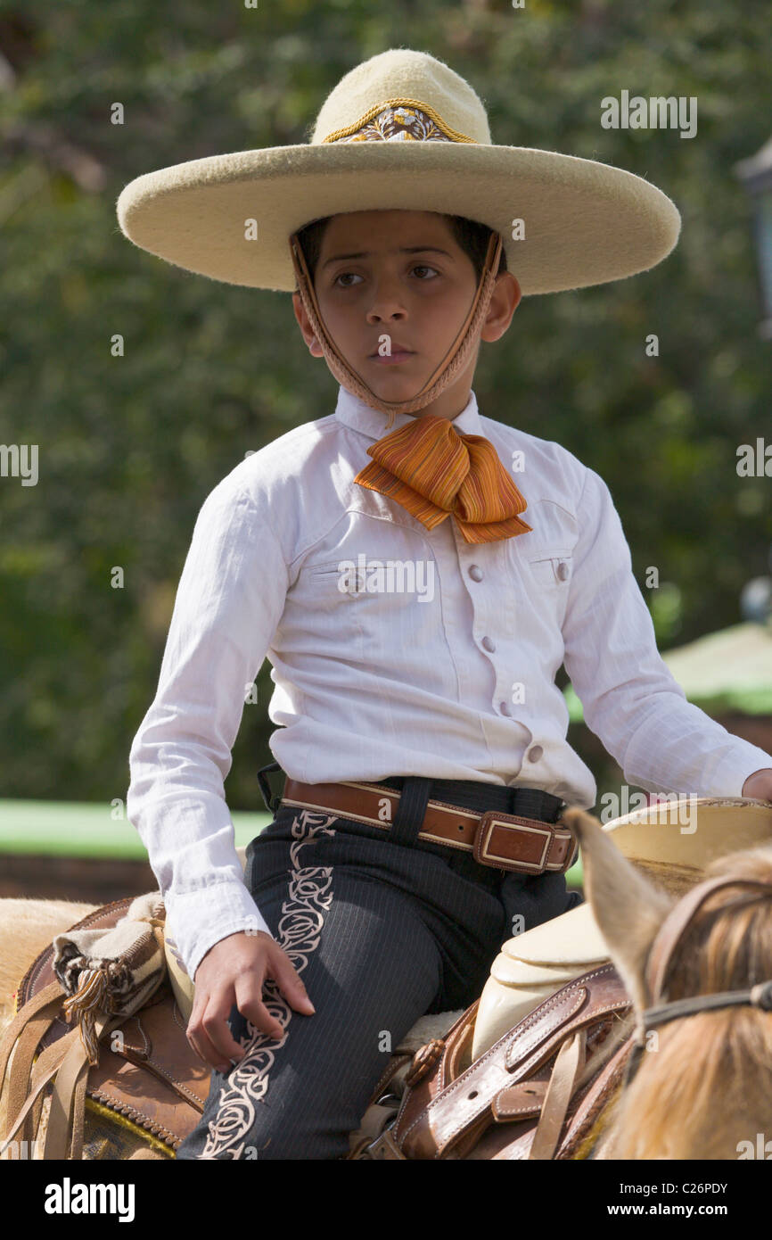 Mexican boy in a Charros Parade, Puerto Vallarta, Jalisco, Mexico Stock Photo