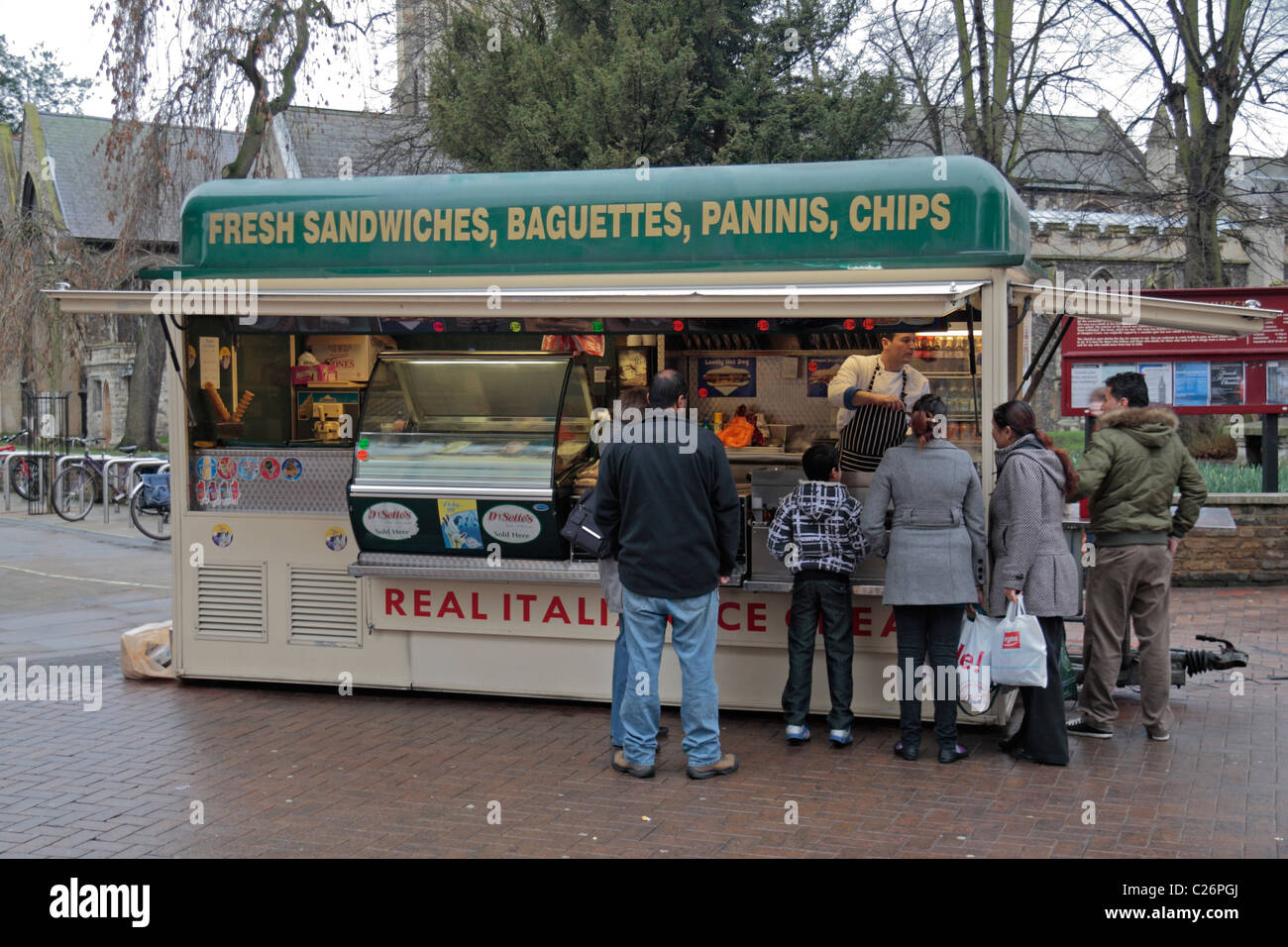 A fresh sandwich and fast food kiosk on the street in Kingston Upon